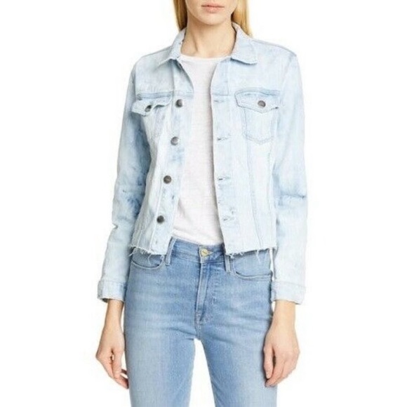 NWT Frame Hem Denim Jacket in Cloud - Picture 1 of 6